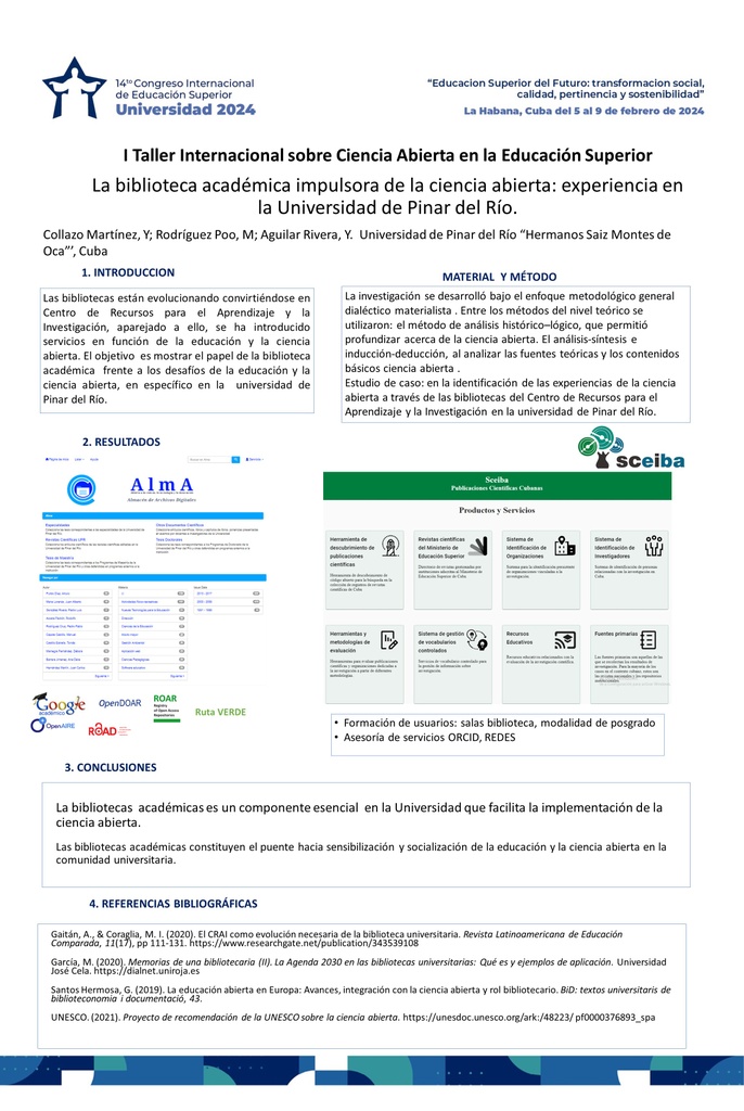 La biblioteca académica impulsora de la ciencia abierta: experiencia en la Universidad de Pinar del Río