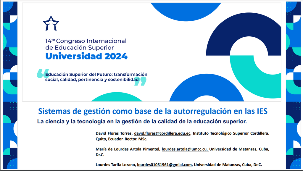 CAL-016 La ciencia y la tecnología en la gestión de la calidad de la educación superior.